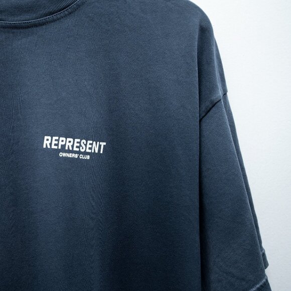 Represent Owners' Club T-shirt in Midnight Navy Blue (Oversized Fit) - Picture 3 of 7